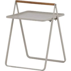 Ylva metalen tuin bijzettafel beige - 45 x 45 cm