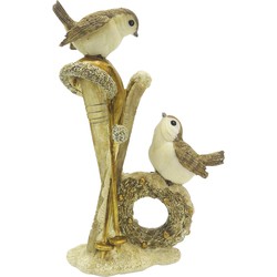 Clayre & Eef Beeld Vogel 18 cm Goudkleurig Polyresin Woonaccessoires