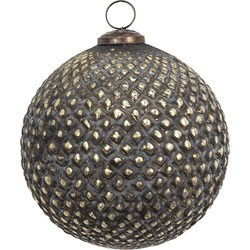Clayre & Eef Kerstbal  Ø 14 cm Bruin Glas Kerstdecoratie
