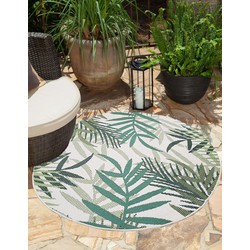 CAPRI INDOOR & OUTDOOR GROEN / CRÈME VLOERKLEED ROND