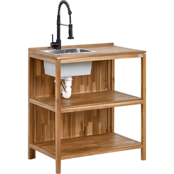 VENOSA  - Buitenkeuken wastafel - Bruin - 50 x 80 x 90 cm - Acaciahout