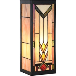 LumiLamp Wandlamp Tiffany 14x16x40 cm Beige Glas Metaal