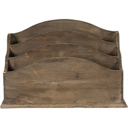 Clayre & Eef Brievenhouder  33x17x22 cm Bruin Hout Postbakje