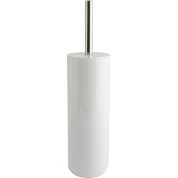 MSV Porto Toilet/wc-borstel in houder - kunststof - wit - 38 cm - Toiletborstels