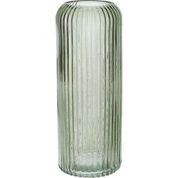 Bellatio Design Bloemenvaas - lichtgroen - transparant glas - D9 x H20 cm - Vazen