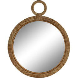 Items - Spiegel/wandspiegel - rotan buitenkant - rond - D40 cm - Spiegels
