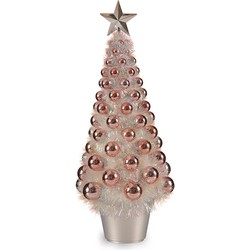 Krist+ kunst kerstboom - klein - roze - 37,5 cm - Kunstkerstboom