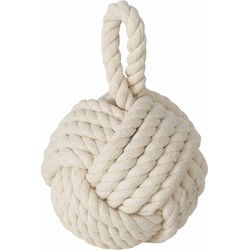 Boltze deurstopper knoop - 1.5 kilo - creme - jute - 23 x 15 cm - Deurstoppers