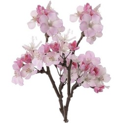 Set van 2x stuks roze appelbloesem kunstbloem/tak met 17 bloemetjes 36 cm - Kunstbloemen