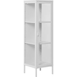 Vitrinekast Wit Metaal - 1 Deur - 40x35x140cm - Brisbane
