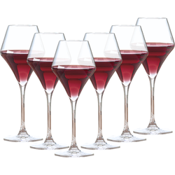 OTIX Wijnglazen - Rode Wijn - Glazen - Rood Wijnglas - 370ML - Set van 6 - Transparant - Kristal - TOPAZ