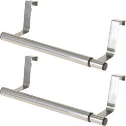 Excellent Houseware - 2x - Deurhanger - RVS - 25-40 cm - keuken - Kapstokken