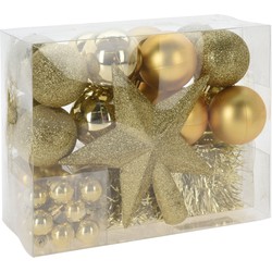 Christmas Decorations kerstballen set 54-dlg - goud - voor kleine boom - Kerstbal