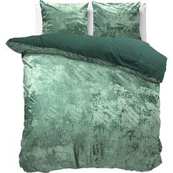 Froissé Velvet Dekbedovertrek Donkergroen-1-persoons (140 x 200/220 cm)