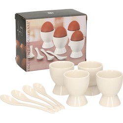 Set van 12x eierdopjes met lepel 6 cm - Eierdopjes