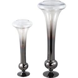 PTMD Vaas Keighla - 21x21x61 cm - Glas - Antraciet