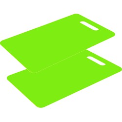 Excellent Houseware snijplank - 2x - groen - kunststof - 29 x 20 cm - Snijplanken