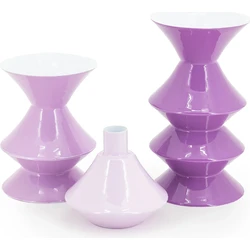 Kaarsenhouder set Yack - lilac -  10x10x19 cm