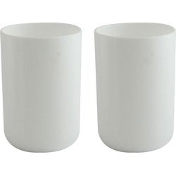 Drinkbeker/limonadebeker - 4x - PS kunststof - wit - 490 ml - Bekers