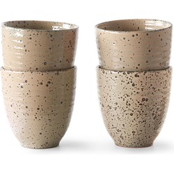 HKliving mok gradient ceramics taupe (set van 4)