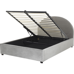 VAUCLUSE - Bed met opbergruimte - Grijs - 140 x 200 cm - Fluweel