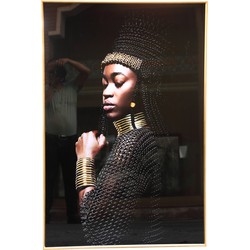 PTMD Melani Glass Art wand foto schilderij etnische vro