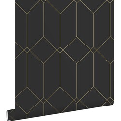 ESTAhome behang art deco motief zwart en goud - 0.53 x 10.05 m - 139746