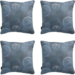 Madison -  Sierkussen Circle blue - Ca. 50x50 cm - Set van 4