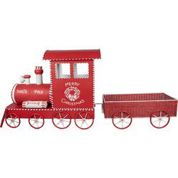 Clayre & Eef Kerstdecoratie Trein Rood Metaal