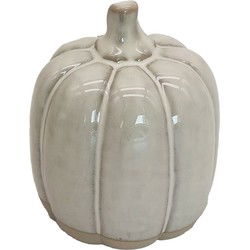 Clayre & Eef Decoratie Pompoen 10 cm Beige Porselein