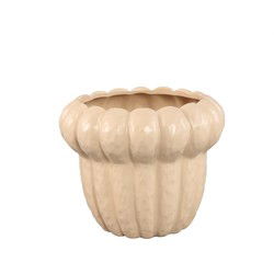 PTMD Bloempot Samaran - 22x22x17 cm - Keramiek - Creme