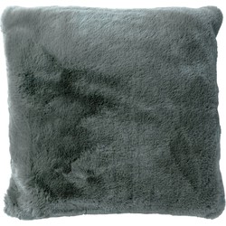 Dutch Decor ZAYA - Kussenhoes 45x45 cm - bontlook - effen kleur - Charcoal Gray - antraciet - Dutch Decor