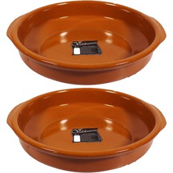 Set van 2x stuks grote tapas ovenschalen/serveerschalen Alicante met handvatten 38 cm - Ovenschalen