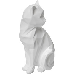 Decoratief beeld Kat Origami - Wit – H 20,5 CM