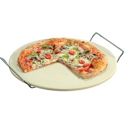 Ronde pizza steen 33 cm voor in de oven/op de BBQ - Pizzaplaten