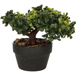 H&S Collection Kunstplant Bonsai boompje in pot - Japans decoratie - 19 cm - Type Bright - Kunstplanten