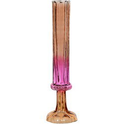 Een-bloemsvaas glas d9h33 cm roze