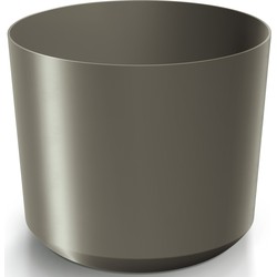 Prosperplast Plantenpot/bloempot Babylon - kunststof - buiten/binnen - titanium grijs - D18 x H18 cm - Plantenpotten