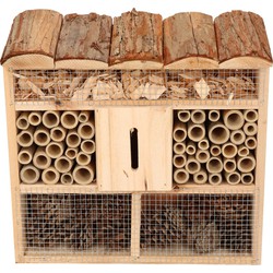 Insectenhotel - voor bijen en vlinders - hout - 30 cm - Insectenhotel