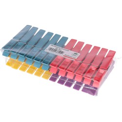 Wasknijpers - 24x stuks - kleurenmix - kunststof - 8 cm - Knijpers
