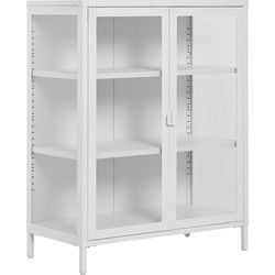 Vitrinekast Wit Metaal - 2 Deuren - 80x40x101cm - Brisbane