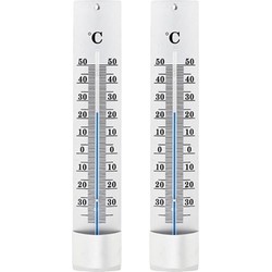 Set van 2x thermometer voor binnen en buiten 21 cm - Buitenthermometers