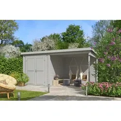 Outdoor Life blokhut Finn platinum grey, 450 x 250 cm