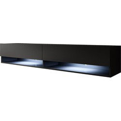 Meubella - TV-Meubel Asino LED - Mat Zwart - 180 cm