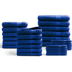 DoubleDry Hotel Handdoeken 30-delig Set - 100% Katoen 500 g/m2 - Zacht & Absorberend - Klassiek Blauw