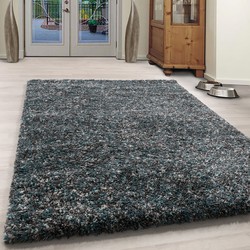 Tapijtenloods Rainbow Soft Shaggy Hoogpolig Vloerkleed Blauw- 160x230 CM