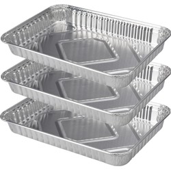 Set van 15x stuks barbecue grillschalen vierkant 23 x 33 cm - barbecueroosters