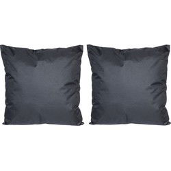 8x Buiten/woonkamer/slaapkamer kussens in het zwart 45 x 45 cm - Sierkussens