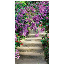 Tuindoek bloemen trap 170x90cm prs