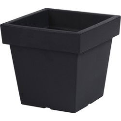 Prosperplast Bloempot/plantenpot vierkant - 15 liter - antraciet - Plantenpotten